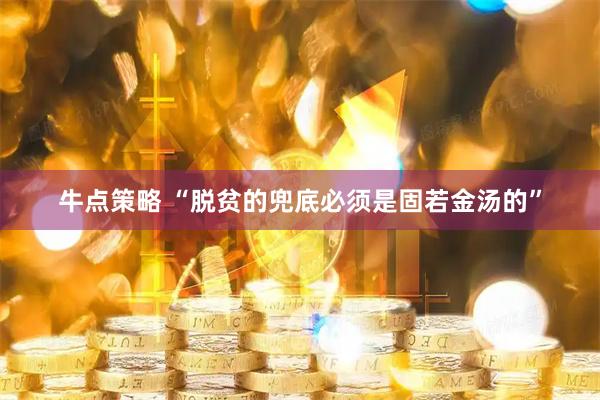 牛点策略 “脱贫的兜底必须是固若金汤的”