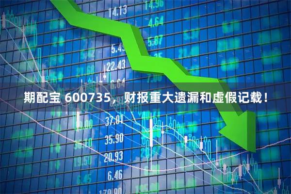 期配宝 600735,财报重大遗漏和虚假记载!